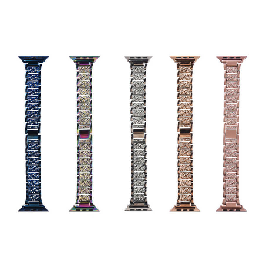 Apple Watch Ultra 49mm Kordon Wiwu Three Beads Set Auger Metal Strap Kayış Siyah