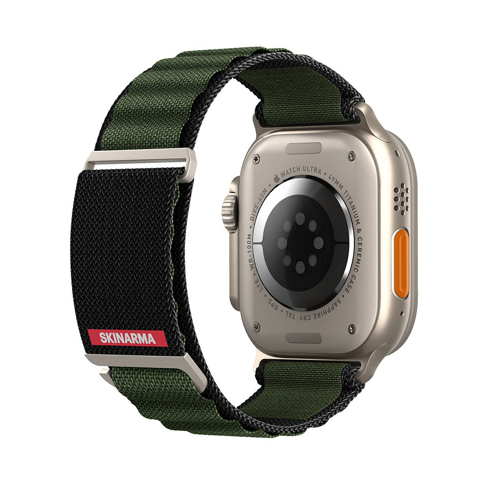 Apple Watch Ultra 49mm SkinArma Kobu Hasır Kordon Siyah