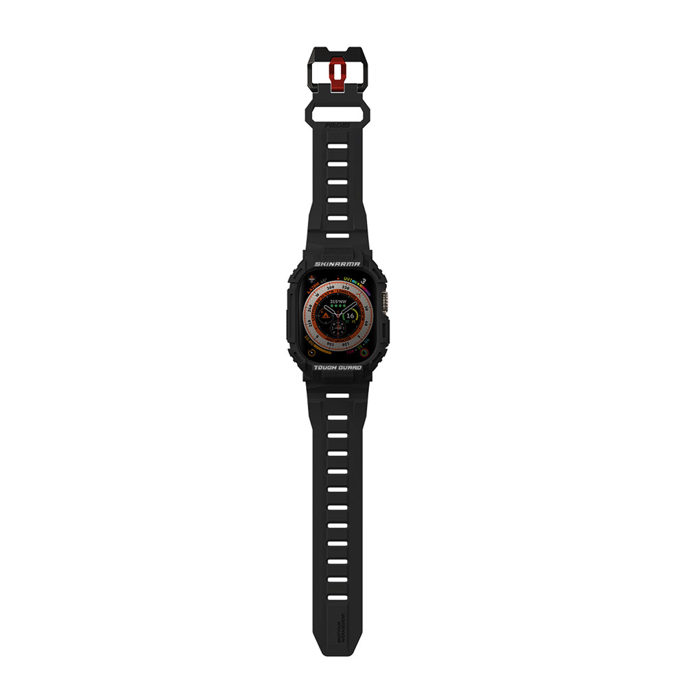 Apple Watch Ultra 49mm Skinarma Mecha 2in1 TPU Kasa Koruyucu + Silikon Kordon Yeşil