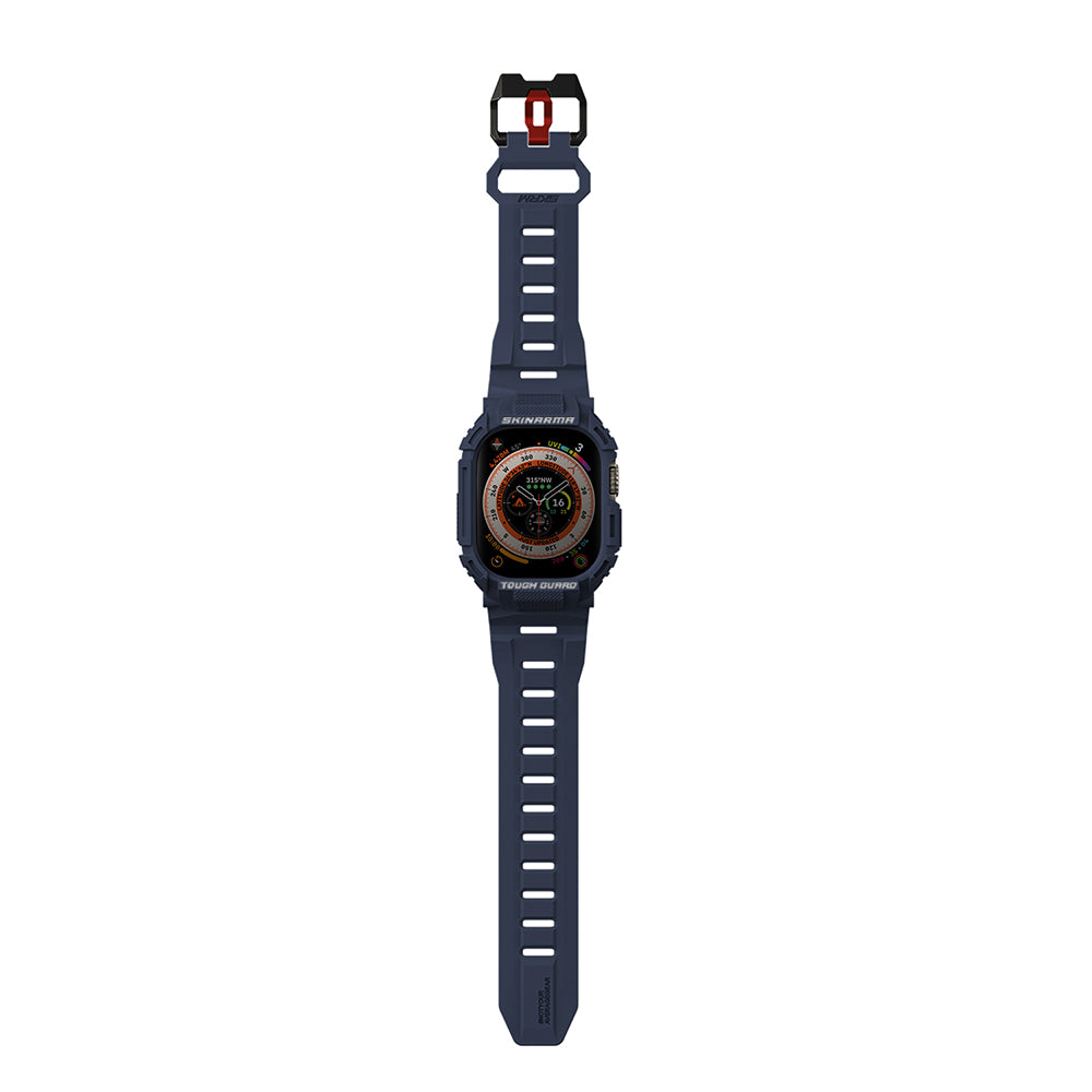 Apple Watch Ultra 49mm Skinarma Mecha 2in1 TPU Kasa Koruyucu + Silikon Kordon Siyah