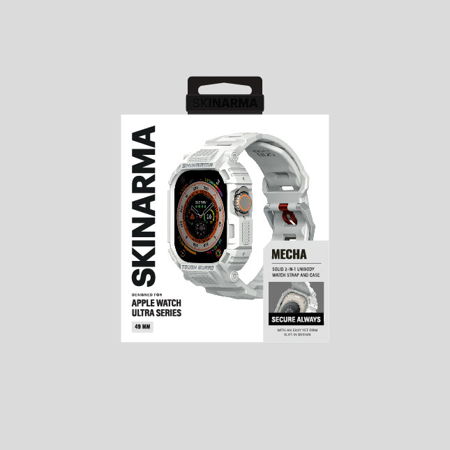 Apple Watch Ultra 49mm Skinarma Mecha 2in1 TPU Kasa Koruyucu + Silikon Kordon Siyah