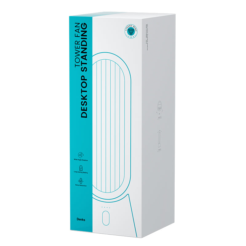 Benks Ace Tower F25 Taşınabilir Şarjlı LED Işık Göstergeli Masaüstü Soğutucu Fan Yeşil