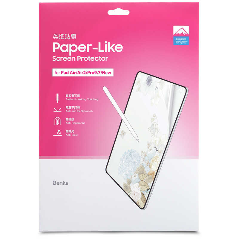 Benks Apple iPad 9.7 2017 (5.Nesil) Paper-Like Ekran Koruyucu Renksiz