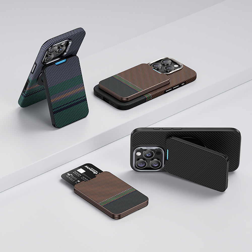 Benks ArmorGo 600D Aramid Fiber Magnetik Standlı Kartlık Gri