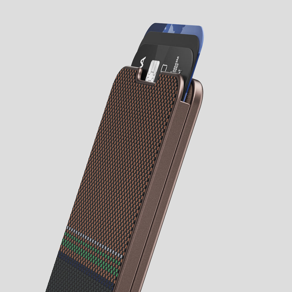 Benks ArmorGo 600D Aramid Fiber Magnetik Standlı Kartlık Kahverengi