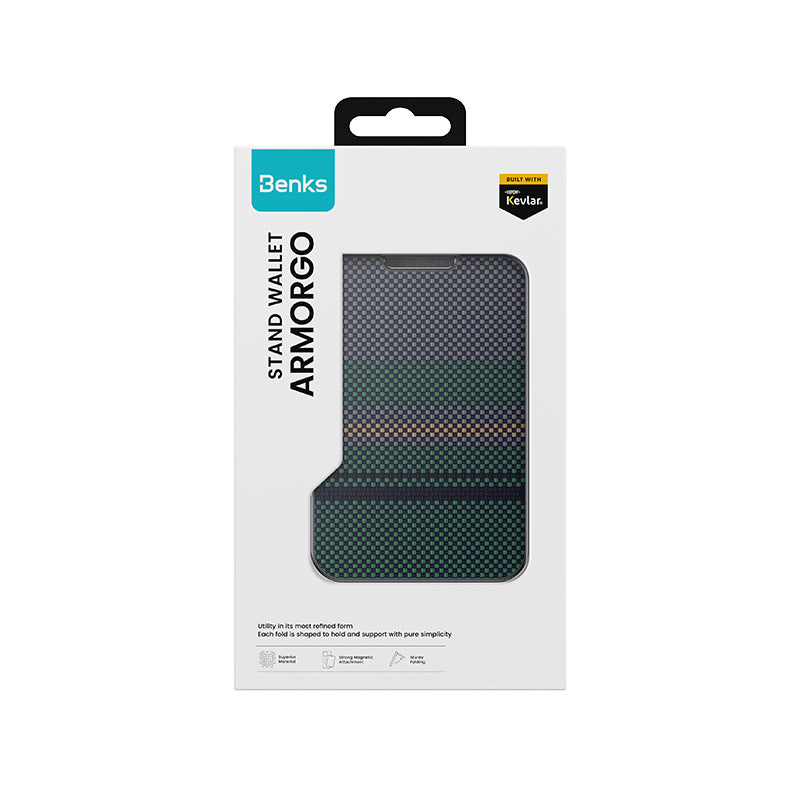 Benks ArmorGo 600D Aramid Fiber Magnetik Standlı Kartlık Kahverengi