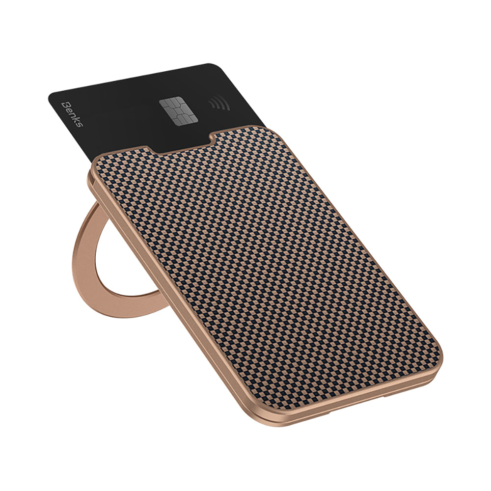 Benks ArmorGo 600D Aramid Fiber Magnetik Standlı Kartlık Gri