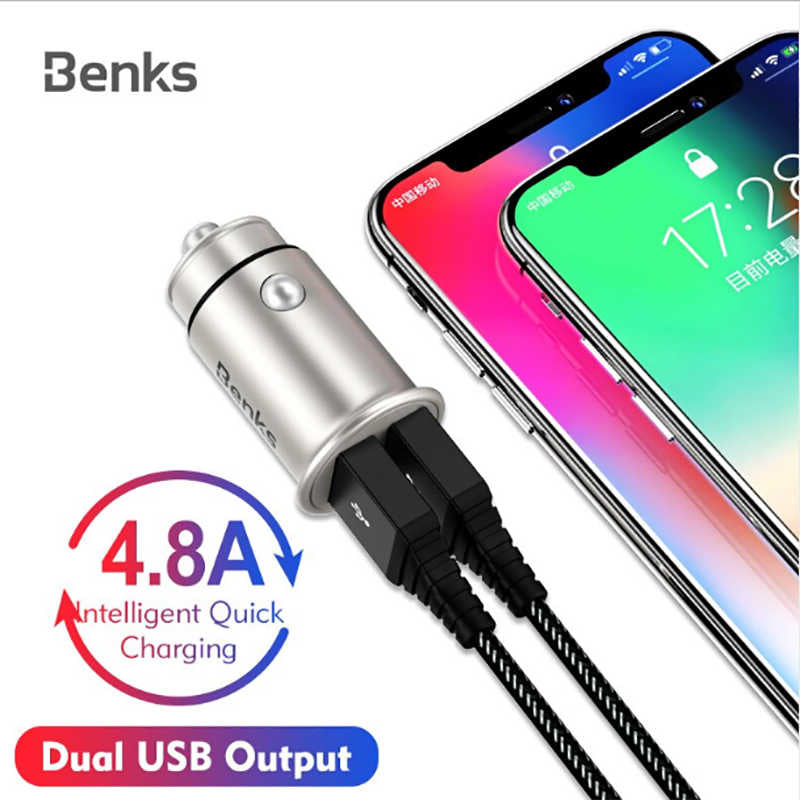 Benks C27 Dual Usb Araç Şarj Aleti 4.8A Siyah