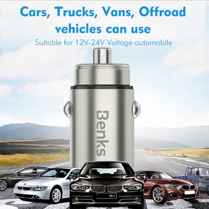 Benks C27 Dual Usb Araç Şarj Aleti 4.8A Kırmızı