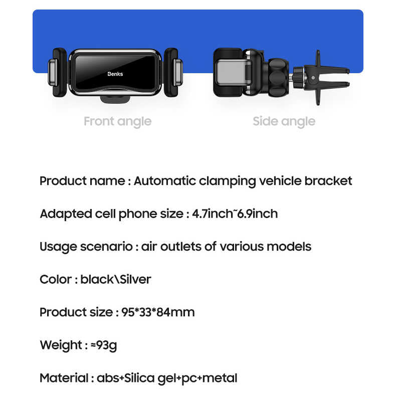 Benks CZ01 Araç Telefon Tutucu Siyah