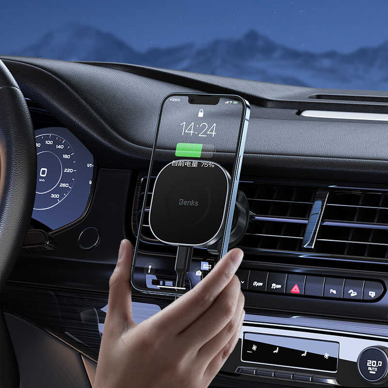 Benks CZ02 Pro Wireless Şarjlı Araç Telefon Tutucu Siyah