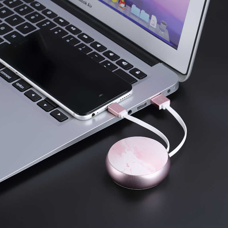 Benks D28 Retractable Lightning Kablo Gri