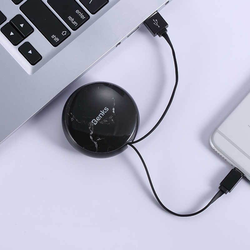 Benks D28 Retractable Lightning Kablo Gri