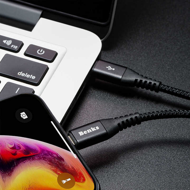 Benks D33 Type-C To Lightning Fast Charge Kablo Siyah
