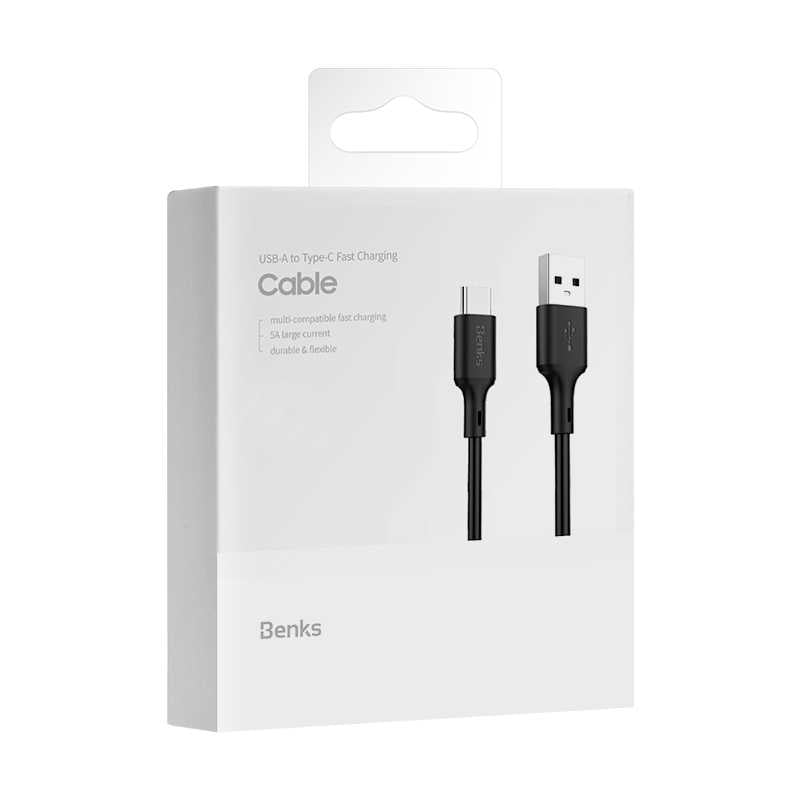 Benks D35 Type-C Fast Charging Usb Kablo 1.8M Siyah