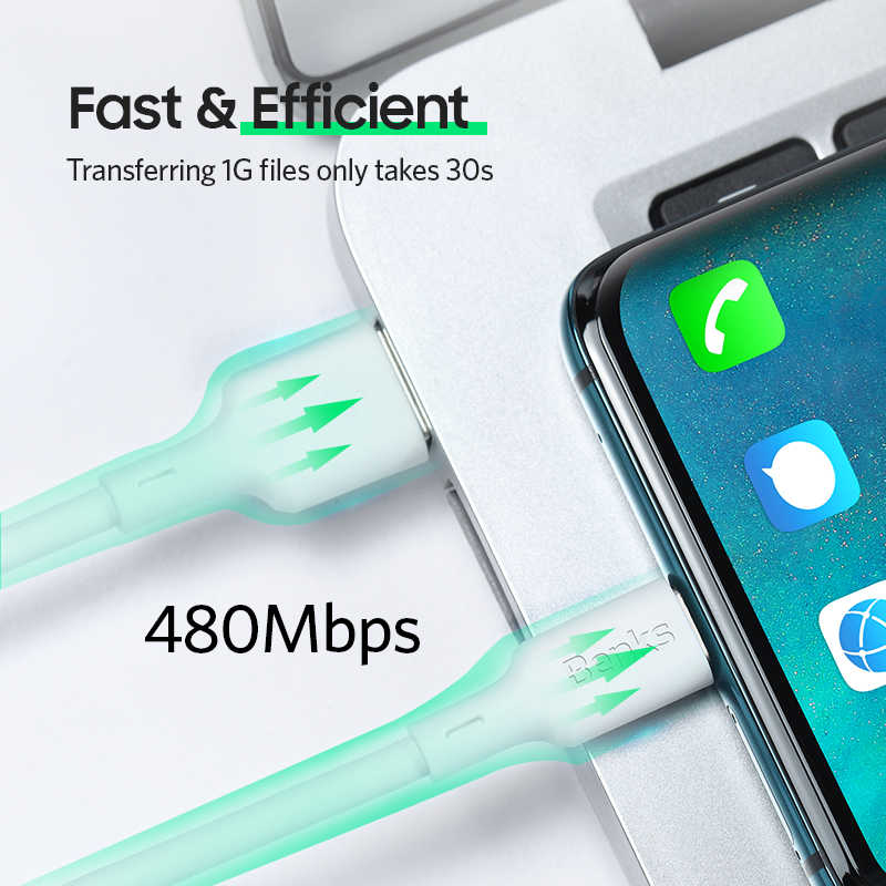 Benks D35 Type-C Fast Charging Usb Kablo 1.2M Beyaz