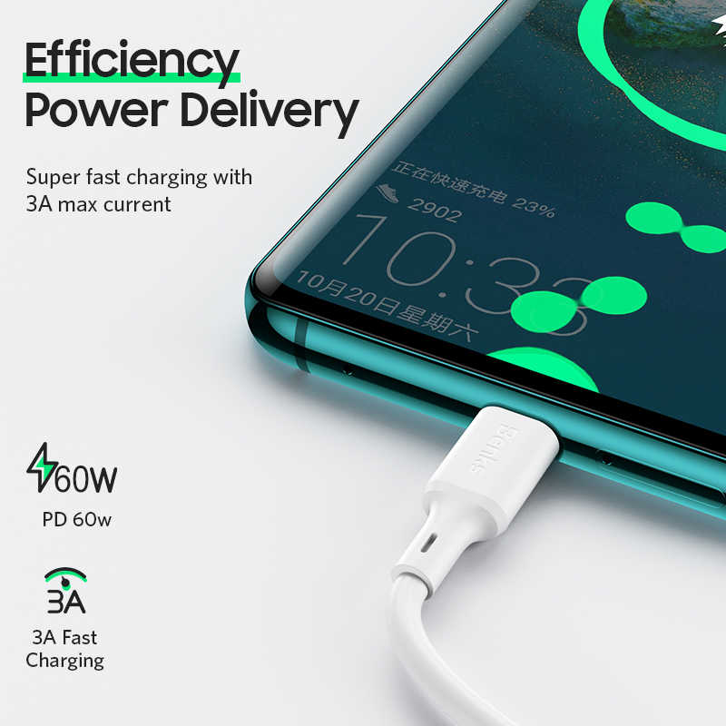 Benks D36 Type-C Fast Charging Usb Kablo 1.2M Beyaz