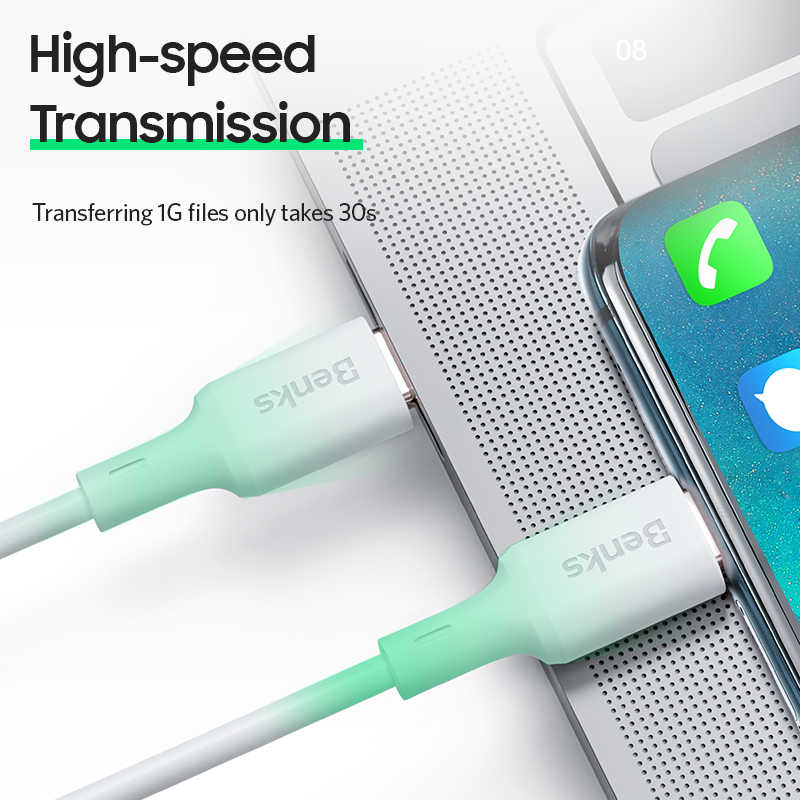 Benks D36 Type-C Fast Charging Usb Kablo 1.2M Beyaz