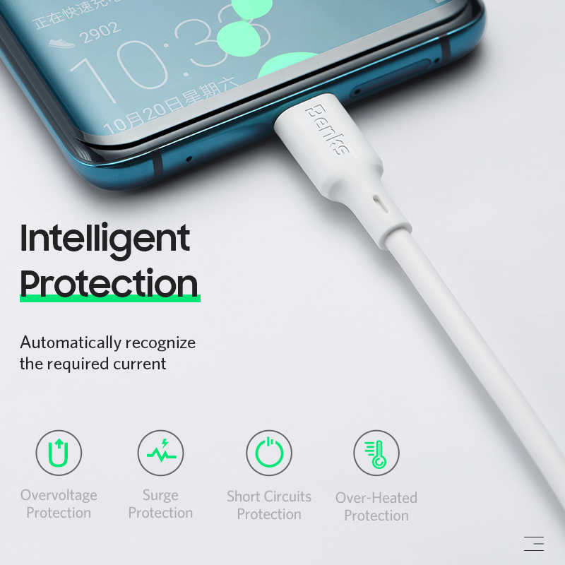 Benks D36 Type-C Fast Charging Usb Kablo 1.2M Beyaz