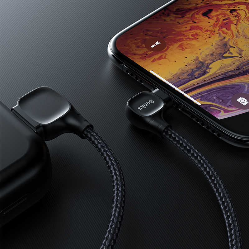 Benks M12 MFI Lightning Kablo 1.2M Siyah