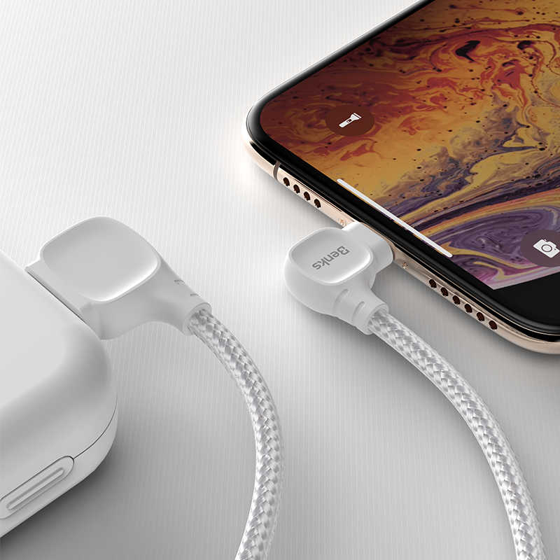 Benks M12 MFI Lightning Kablo 1.2M Beyaz