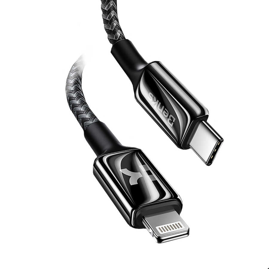 Benks M18 Type-C to Lightning Aramid Fiber Veri Kablosu 1.2M 3A Siyah