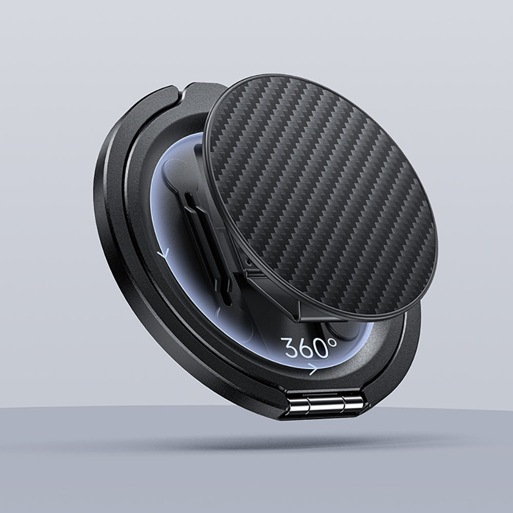 Benks Magnetik Özellikli 360 Derece Dönebilen Karbon Fiber Tasarımlı 600D Parmak Ring Stand Siyah