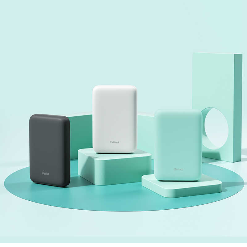 Benks MP06 15W M-safe Magnetik Slim Powerbank 10000 Mah iPhone 12-13-14 Serisi Yeşil