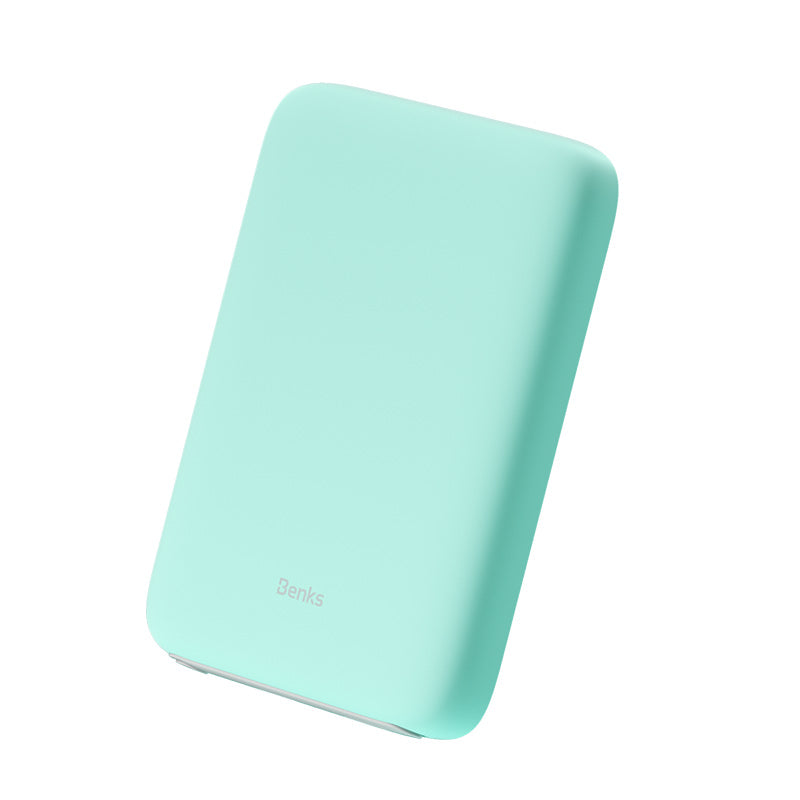 Benks MP06 15W M-safe Magnetik Slim Powerbank 10000 Mah iPhone 12-13-14 Serisi Yeşil