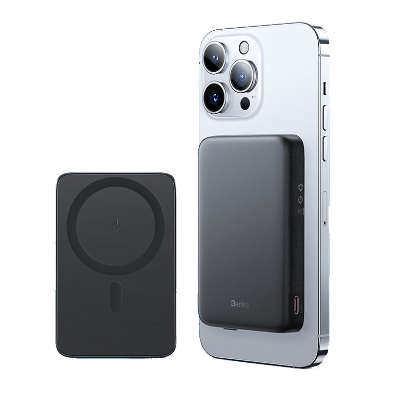 Benks MP07 M-safe Magnetik İnce Tasarımlı Powerbank 10000mAh iPhone 12-13-14 Serisi Siyah