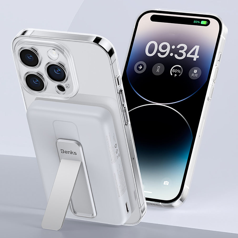 Benks MP08 M-safe Magnetik Standlı İnce Tasarımlı Powerbank 10000mAh Beyaz
