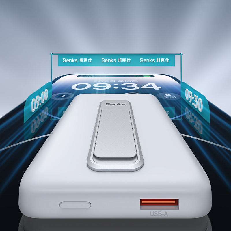 Benks MP08 M-safe Magnetik Standlı İnce Tasarımlı Powerbank 10000mAh Siyah