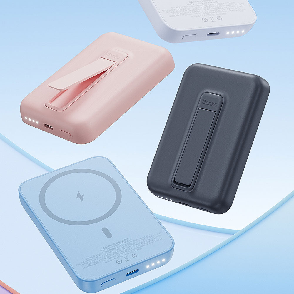 Benks MP09 M-safe Magnetik Standlı İnce Tasarımlı Powerbank 6000mAh Beyaz
