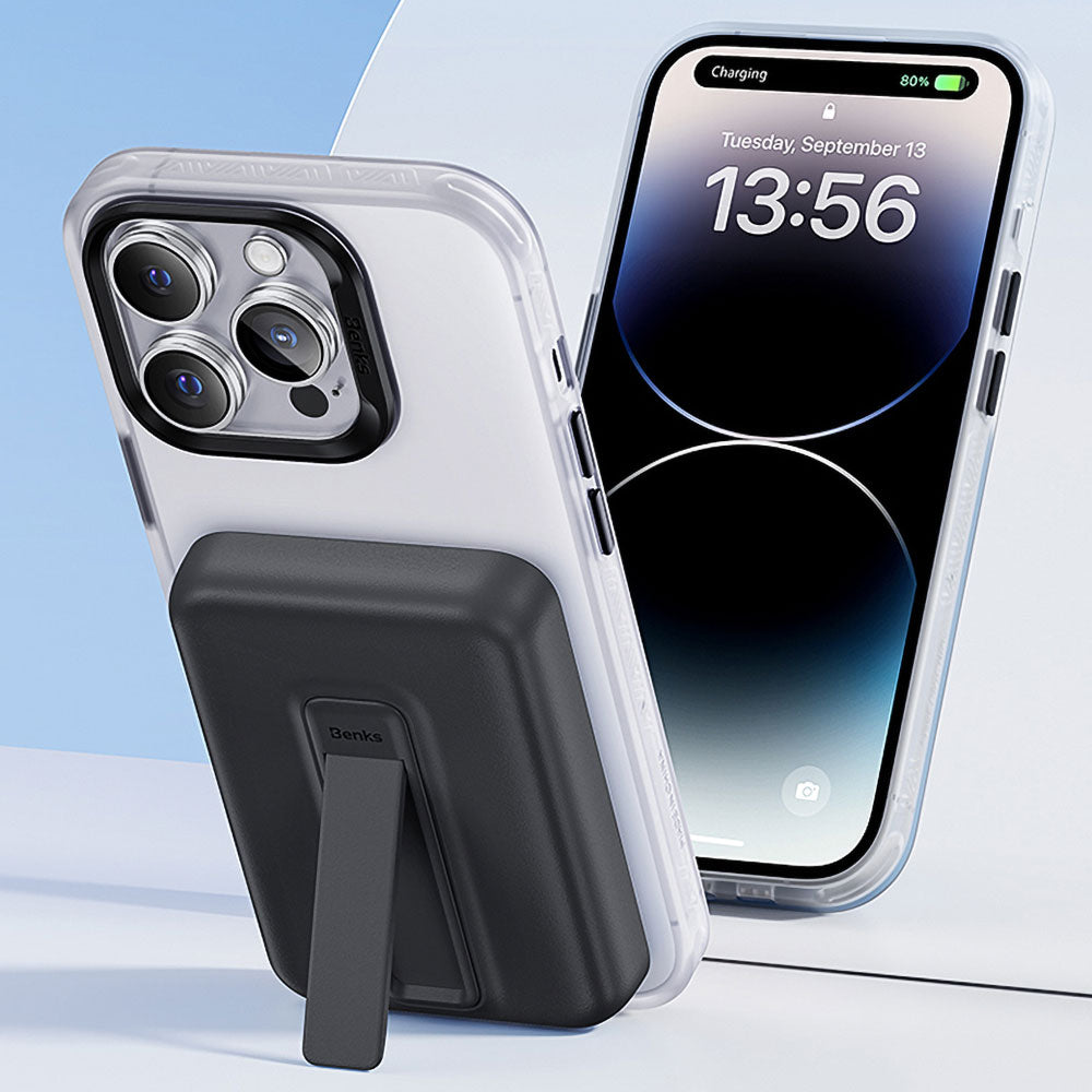 Benks MP09 M-safe Magnetik Standlı İnce Tasarımlı Powerbank 6000mAh Siyah