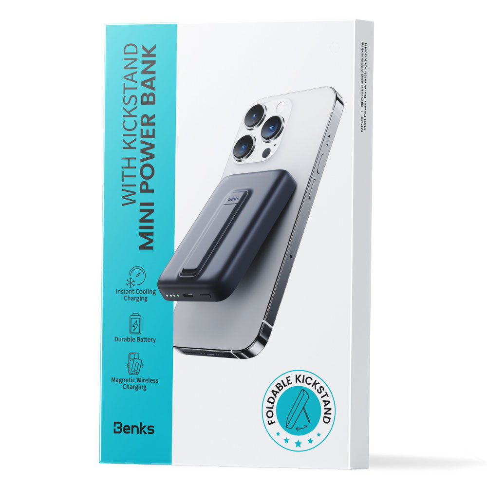 Benks MP09 M-safe Magnetik Standlı İnce Tasarımlı Powerbank 6000mAh Beyaz