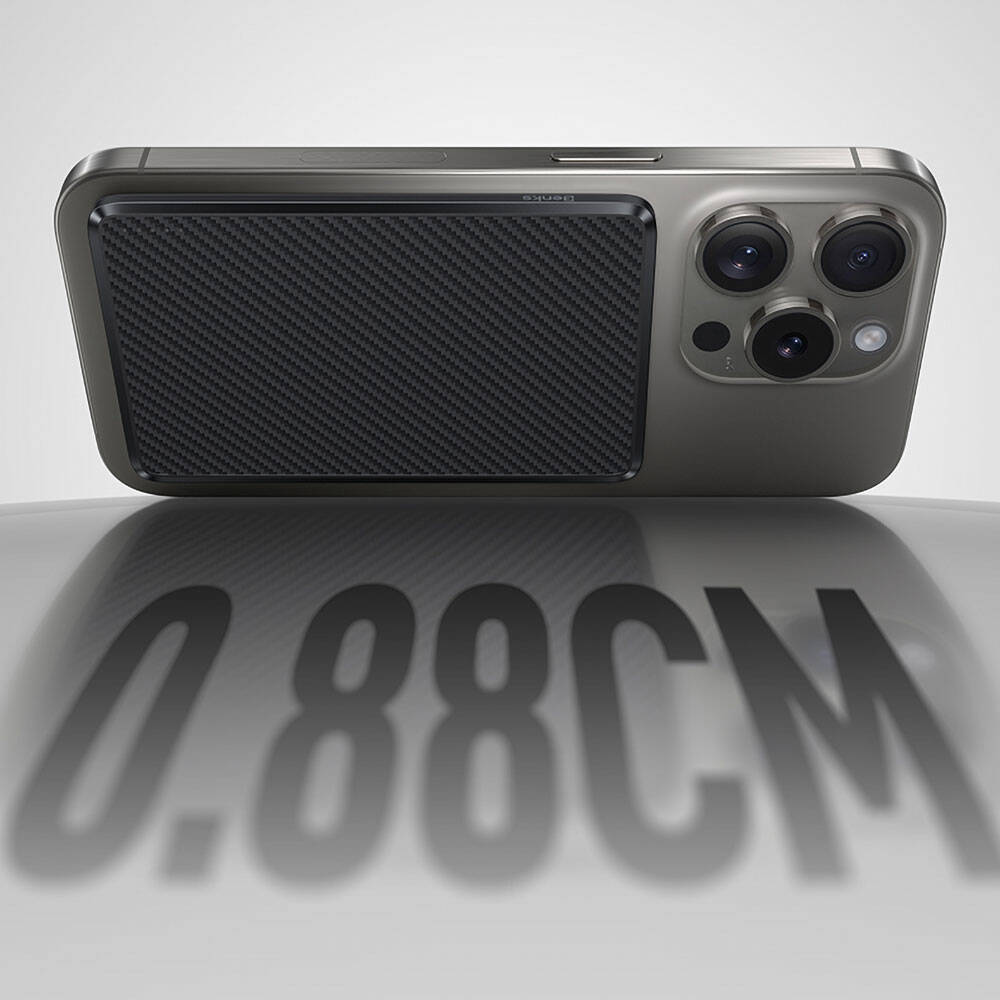 Benks MP15 ArmorGo M-safe Şarj Özellikli Ultra İnce 600D Aramid Fiber Powerbank 15W 5000mAh Siyah