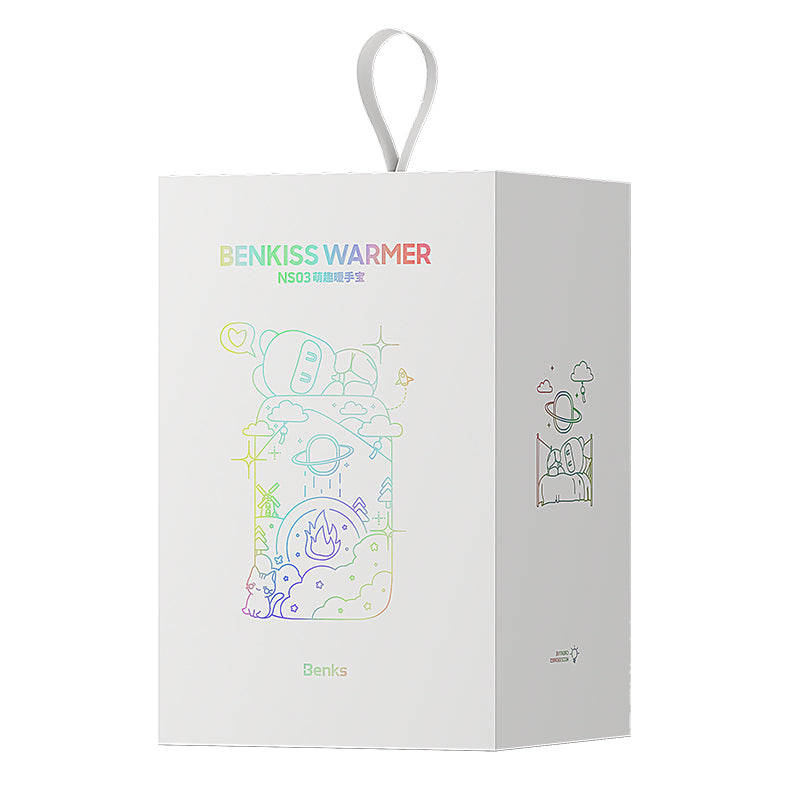 Benks NS03 Dijital Ekran El Isıtıcı Özellikli Aroma Kokulu Powerbank 15W 10000mAh Beyaz