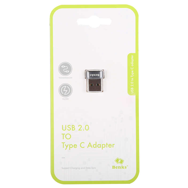 Benks U33 Usb 2.0 To Type-C Adaptör Gri