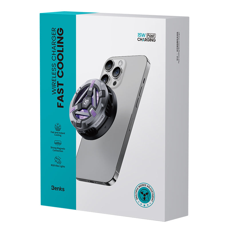 Benks W10 15W Wireless Şarj Özellikli Telefon Soğutucu Fan Siyah
