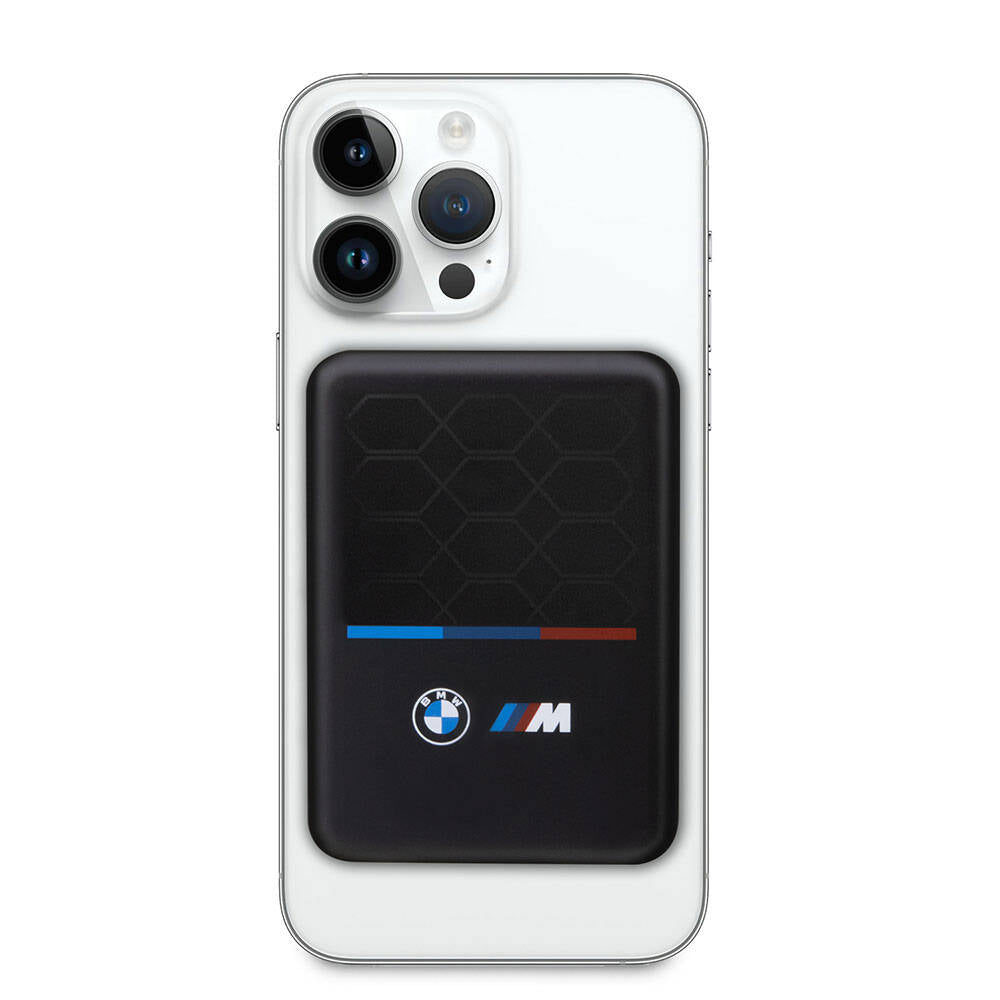 BMW Led Işıklı Göstergeli M-safe Magnetik Orjinal Lisanslı Powerbank 5000 Mah Siyah