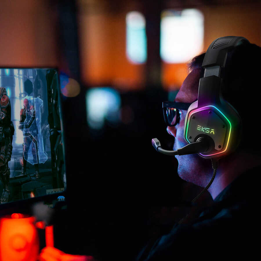 Eksa E1000 Usb Kulaklık Siyah-Mavi