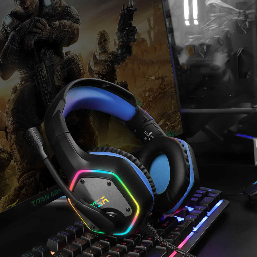 Eksa E1000 Usb Kulaklık Siyah-Kırmızı