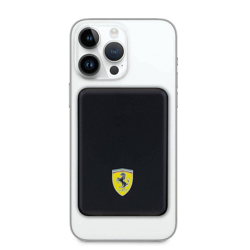 Ferrari Led Işıklı Göstergeli M-safe Magnetik Orjinal Lisanslı Powerbank 5000 Mah Siyah