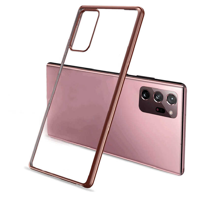 Galaxy Note 20 Benks Magic Glitz Ultra-Thin Transparent Protective Soft Kapak Rose Gold