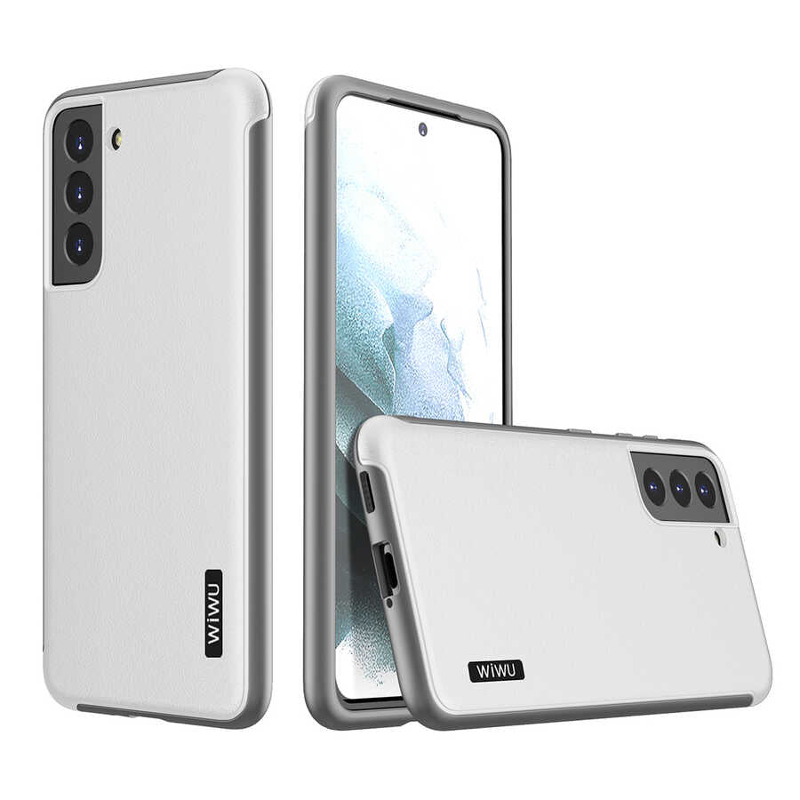 Galaxy S21 Plus Kılıf Wiwu Sand Stone Kapak Beyaz