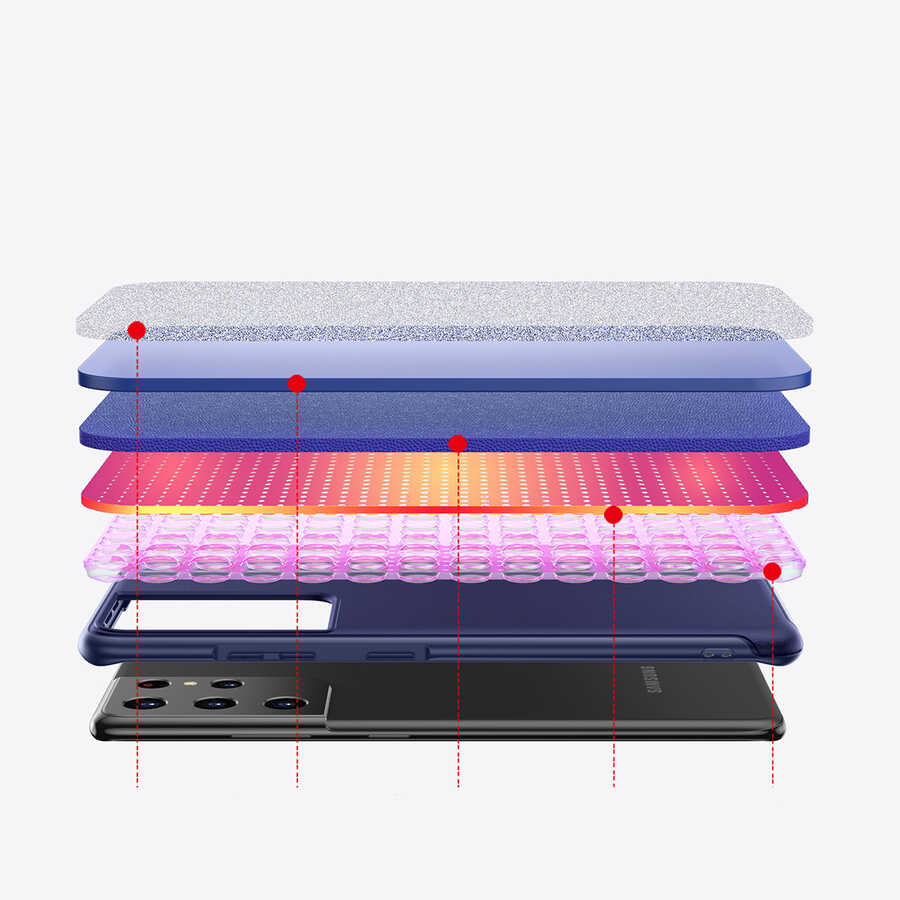 Galaxy S21 Ultra Kılıf Wiwu Sand Stone Kapak Kırmızı