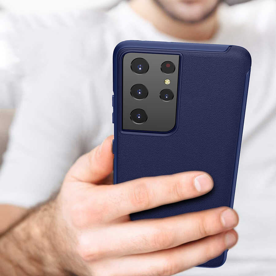 Galaxy S21 Ultra Kılıf Wiwu Sand Stone Kapak Kırmızı