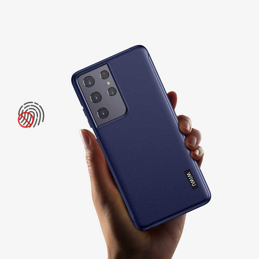 Galaxy S21 Ultra Kılıf Wiwu Sand Stone Kapak Kırmızı