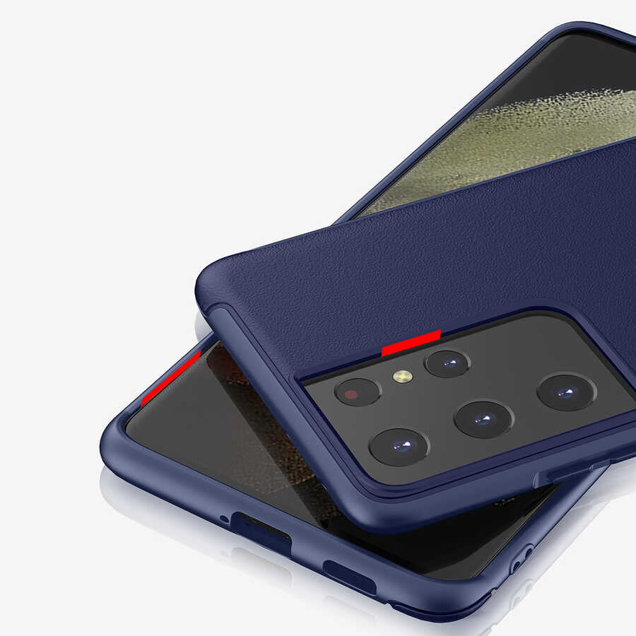 Galaxy S21 Ultra Kılıf Wiwu Sand Stone Kapak Kırmızı