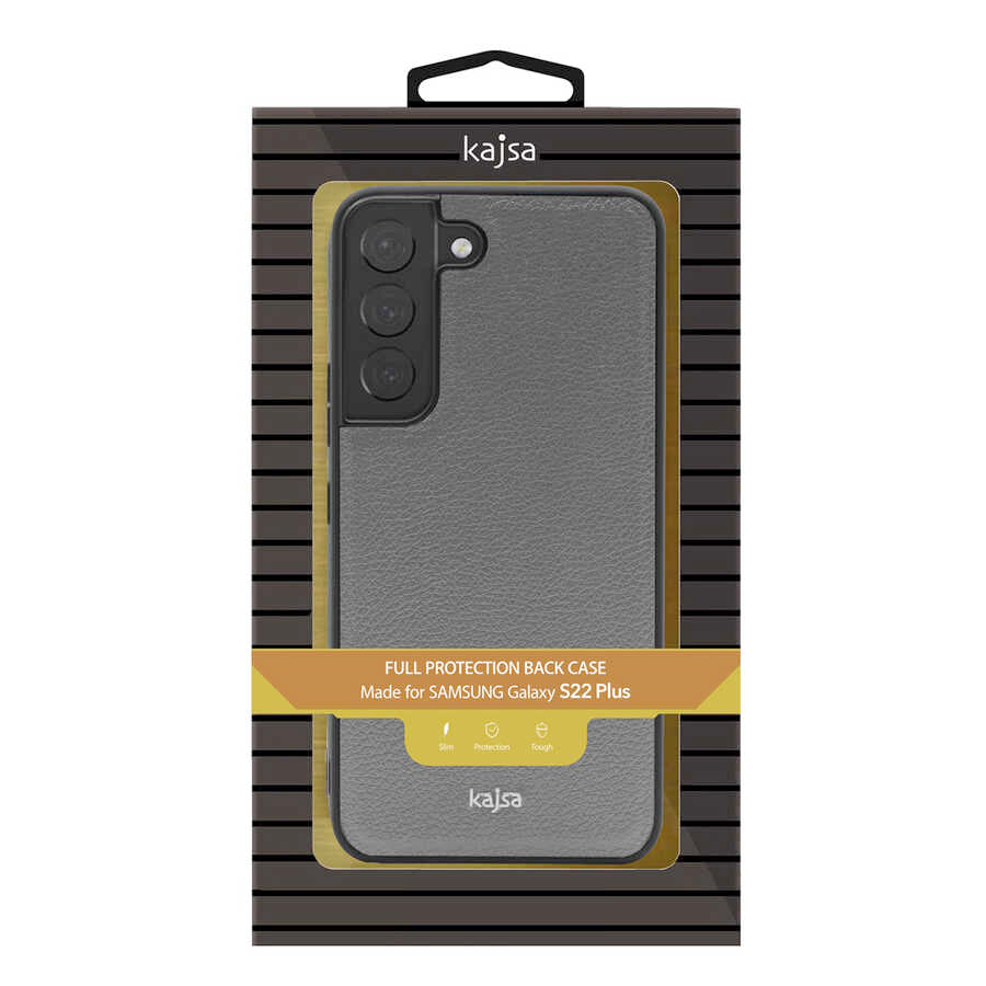 Galaxy S22 Kılıf Kajsa Luxe Collection Hakiki Deri Kapak Kahverengi